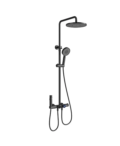 Mondawe 12Inch 4-Functiom Shower Faucet System Set with Handheld Spray (Rough-in Value Included)