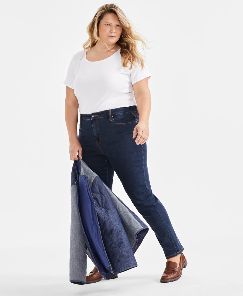 Style & Co Plus High-Rise Straight-Leg Jeans