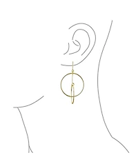 Bling Jewelry Minimalist Geometric Round Thin One Two Open Interlocking Circle Dangle Earrings .925 Sterling Silver 2.5 Inch Diameter
