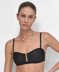 Dkny Women's Shirred U-Wire Bandeau Bikini Top