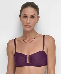 Dkny Women's Shirred U-Wire Bandeau Bikini Top