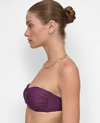 Dkny Women's Shirred U-Wire Bandeau Bikini Top