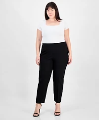 Anne Klein Plus Hollywood Slim-Fit Ankle Pants