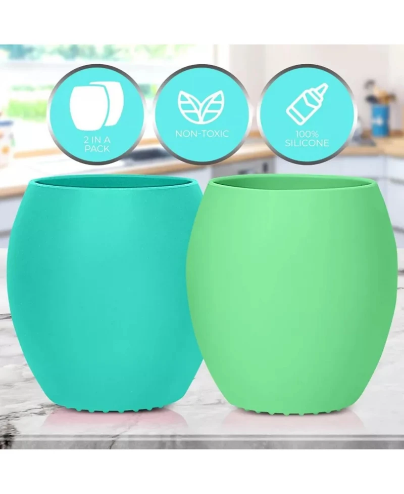 Sperric Baby Girls Silicone Mini Cups Drinking Training Cup (2 Pack) 4.5 Oz
