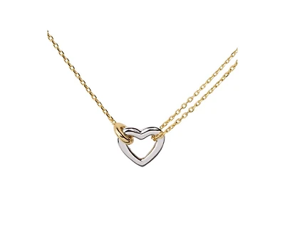 Heart Pendant Two-Tone Necklace in Sterling Silver