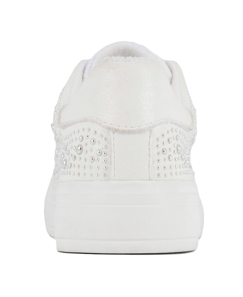 Juicy Couture Women's Alanis Rhinestone Lace Up Platform Sneakers