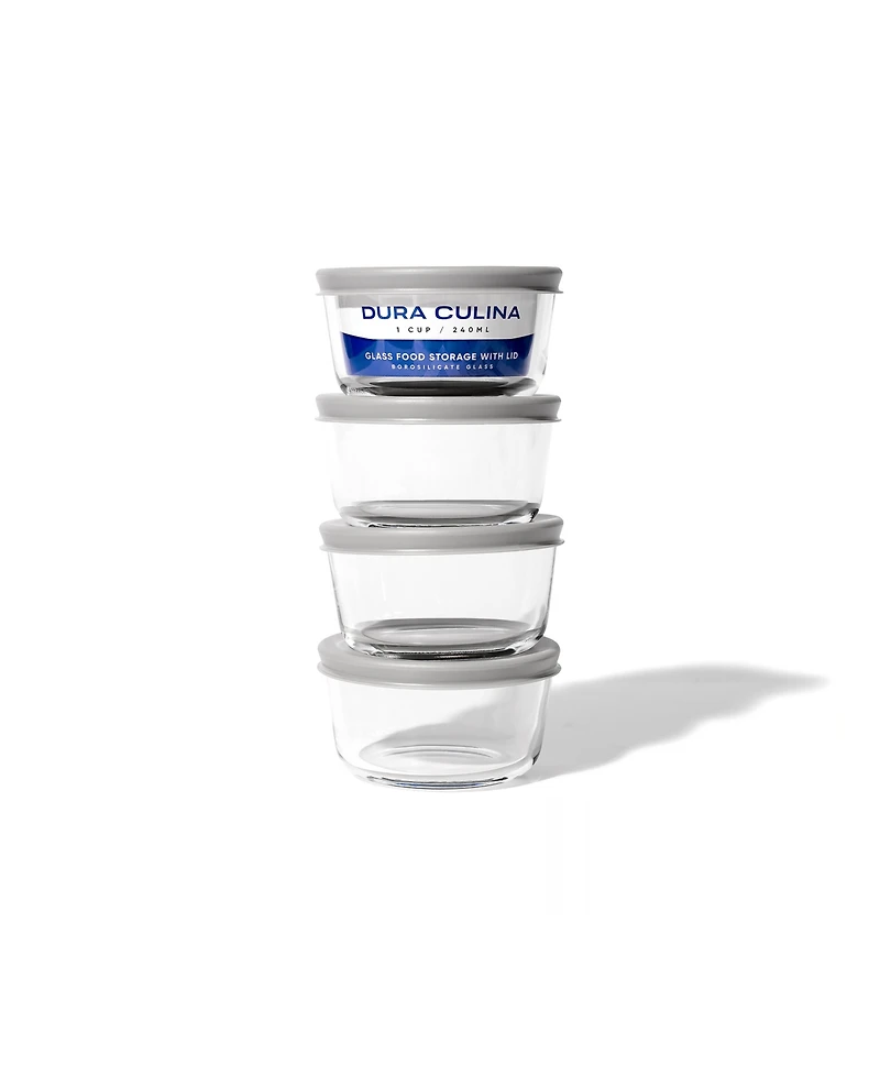 Dura Living -Piece 1 Cup Round Food Storage and Meal Prep Container Set
