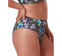 Women's '90s Floral Print High-Waist High-Cut Cheeky Bikini Bottoms