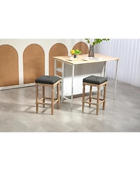 Streamdale Tufted 26INCH stools Wooden counter stools set of 2