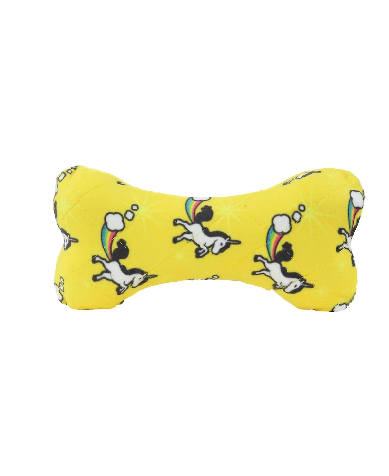 Mighty Medium Bone Unicorn, Durable Squeaky Dog Toy