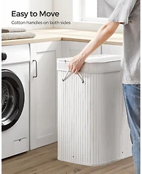 Songmics Home 26.5 Gallon Laundry Hamper with Lid and Handles, Dove Grey