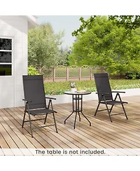 1 Pcs Patio Folding Dining Chair with 7-Level Adjustable High Backrest for Garden