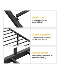 gaomon 14 Inch Twin Bed Frame Metal Platform, Twin Bed Frame With Ample Storage, No Box Spring Needed And Steel Slat Support, Easy Assembly