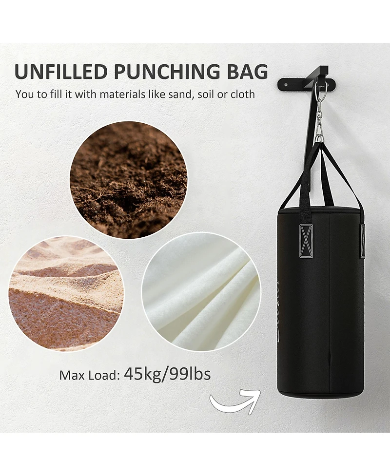 Soozier Heavy Bag Wall Mount Set with Unfilled Punching Bag & Bracket