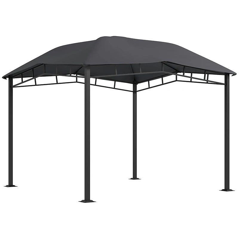 Outsunny 10' x 10' Grill Gazebo Canopy, Geodesic Look, Steel Frame,