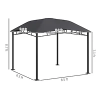 Outsunny 10' x 10' Grill Gazebo Canopy, Geodesic Look, Steel Frame,