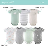 The Peanutshell Baby Neutral Safari Bodysuits for Boys and Girls