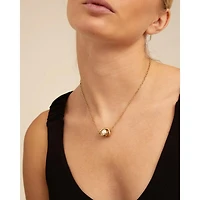UNOde50 18K Gold Plated Metal Alloy Double Moon Bead Necklace with Thin Chain
