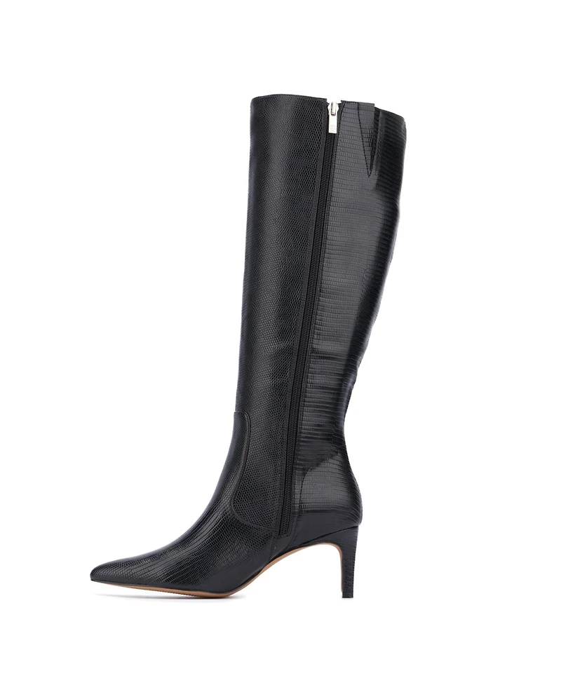Women's Piper- lizard Embossed Kitten Heel Boots