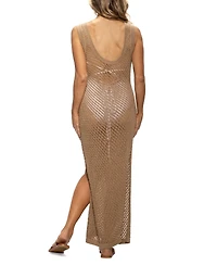Dotti Women's Scoop-Back Sleeveless Crochet Dress Swim Cover-Up