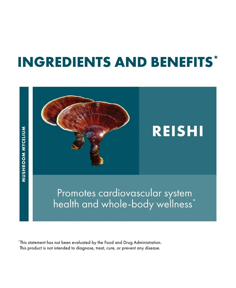 Host Defense Reishi Capsules - Heart & Immune Health Support Supplement - Mushroom Supplement to Support Energy & Vitality