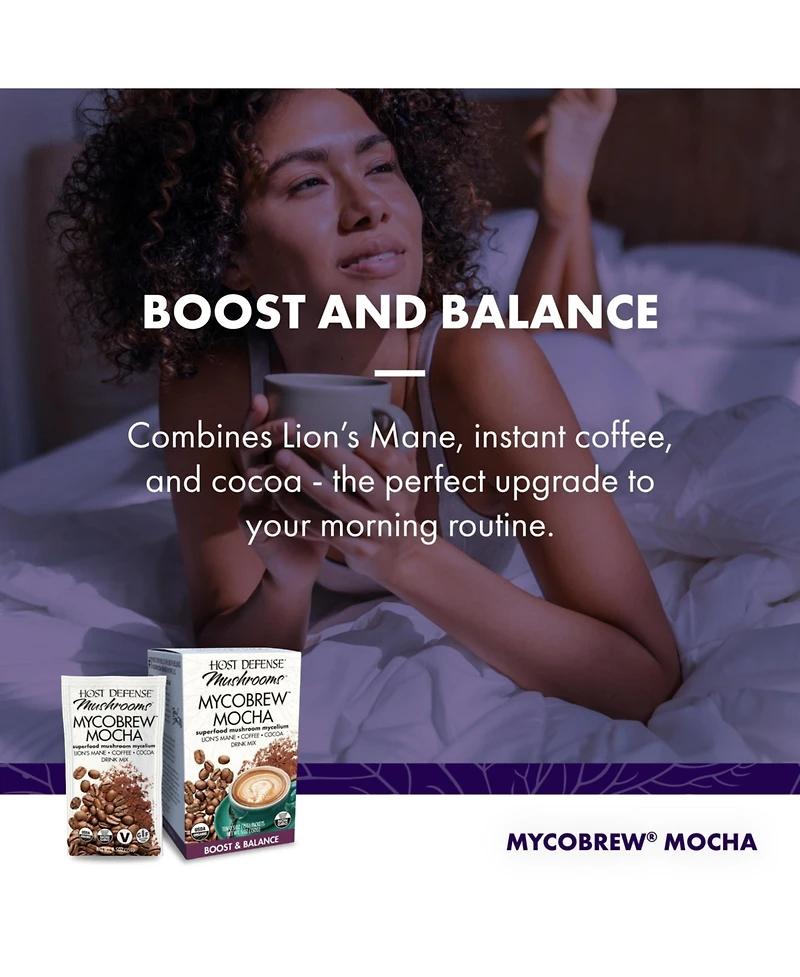 Host Defense MycoBrew Mocha - Mocha Drink Mix - Mocha Powder Includes Lion's Mane Mushroom