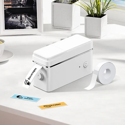 Polono P31S Label Maker Machine with Tape, Portable Thermal Printer, Portable Bluetooth Label Printer for Organizing Storage Office Home, Sticker Make