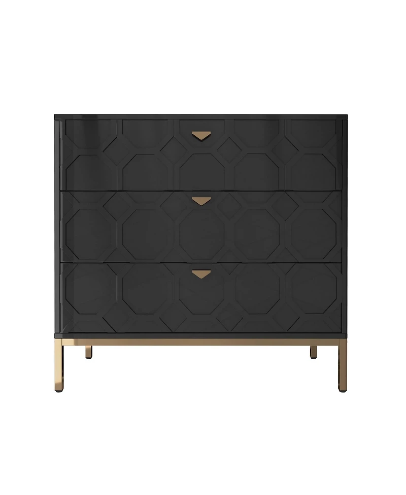 Boyel Living Wooden 3-Drawer Storage Cabinet Table
