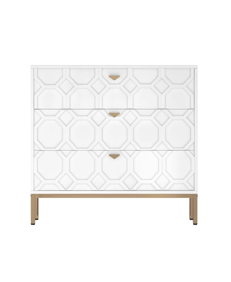 Wooden 3-Drawer Storage Cabinet Table