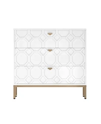 Wooden 3-Drawer Storage Cabinet Table