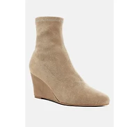 Yara Microfiber Wedge Sock Boots Women