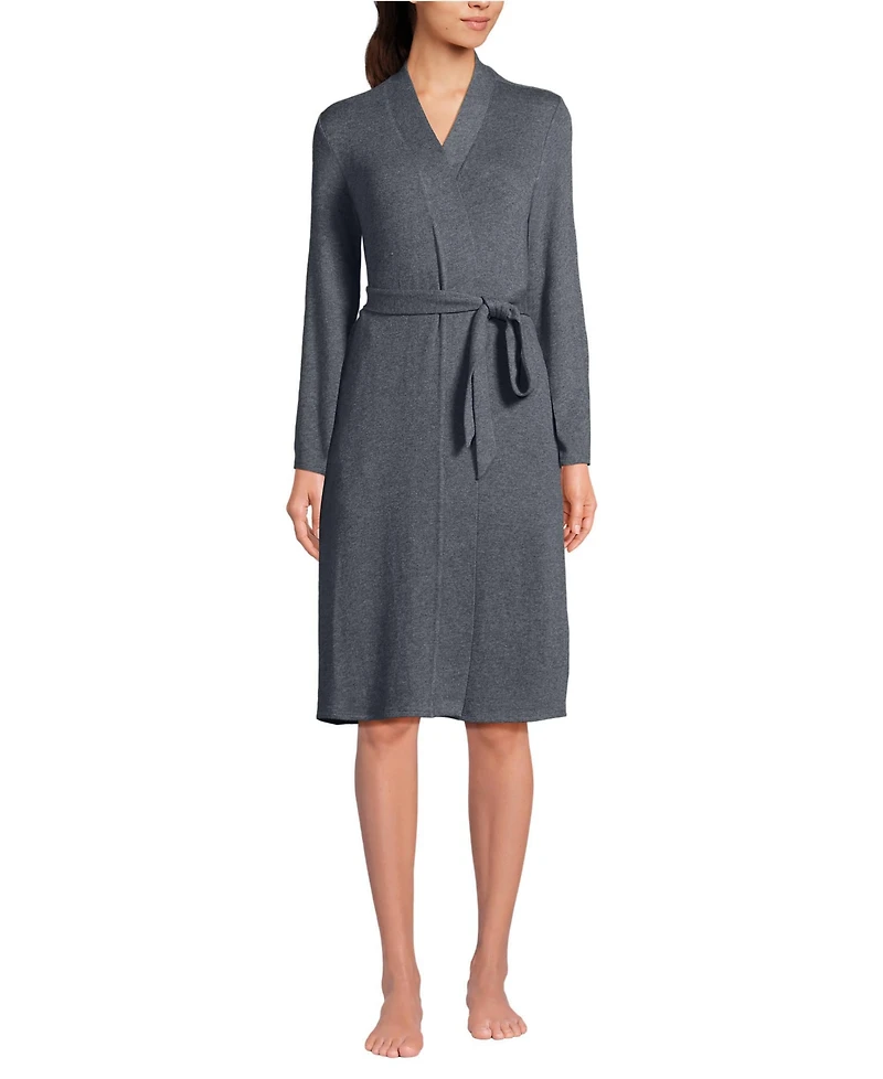 Lands' End Women's Cashtouch Faux Cashmere Cozy Robe