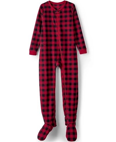 Lands' End Little Girls Footed Fleece Sleeper