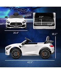 Qaba Mercedes-Benz Amg Gtr Licensed 12V Kids Ride on Car w/ Remote,