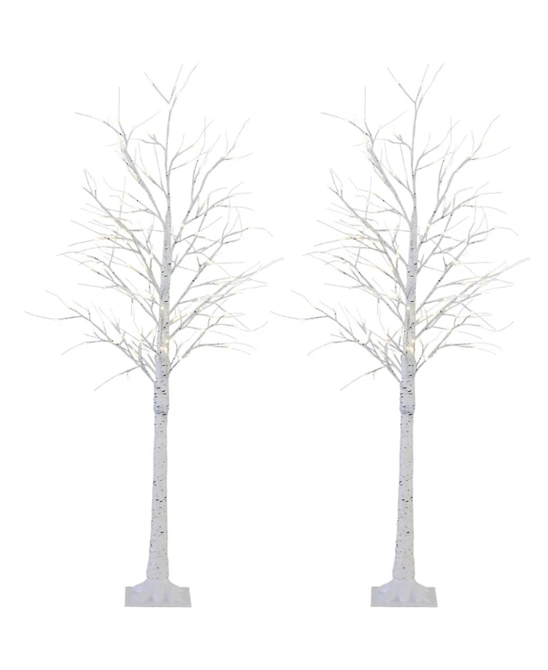 Twinkle Star 2-Pack Lighted Birch Tree for Thanksgiving Wedding Party Decor