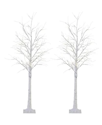 Twinkle Star 2-Pack Lighted Birch Tree for Thanksgiving Wedding Party Decor