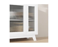 gaomon Buffet Storage Cabinet with Fluted Glass Door, 36" Modern Sideboard Cabinet with 2-Tier Storage