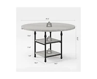 47-Inch Round Dining Table for 4: Featuring a 1.59-Inch Thick Top