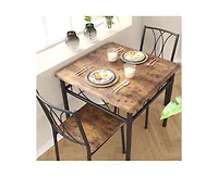 gaomon Kitchen Dining Room Table Set for 2 with Chairs, Dining Table with 2 Chairs, 3 Piece Dining Table Set, Rustic Brown