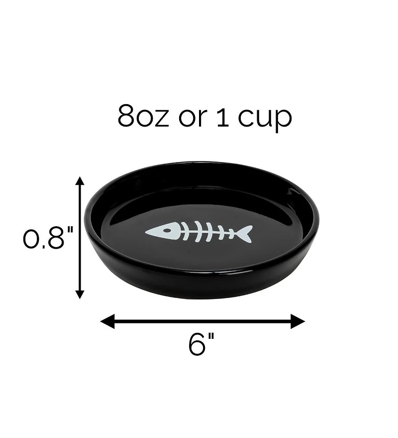Park Life Designs Set of two Oscar Collection Round Cat Dishes