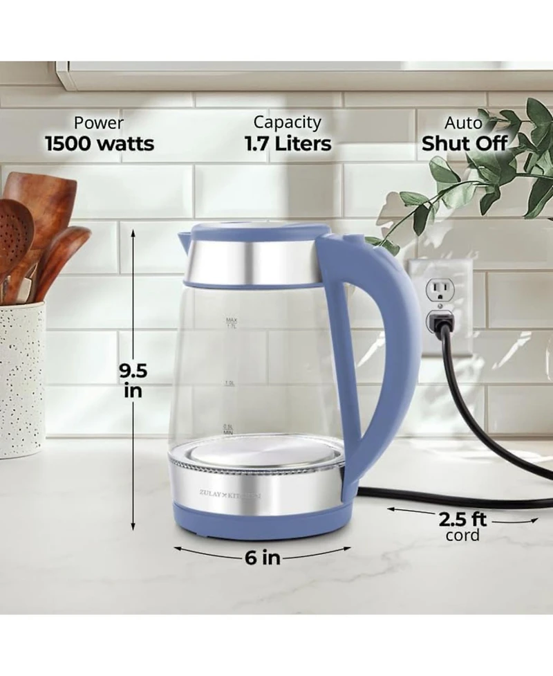 Zulay Kitchen Fast-Boiling Electric Kettle - 1.7L Hot Water Kettle 1500W With Auto Shut-Off
