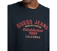Guess Jeans Men's Relaxed Fit Vintage Long Sleeve Logo Graphic Sweatshirt