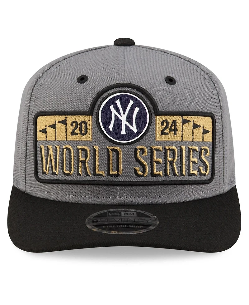 New Era Men's Gray New York Yankees 2024 American League Champions Locker Room 9SEVENTY Stretch-Snap Hat