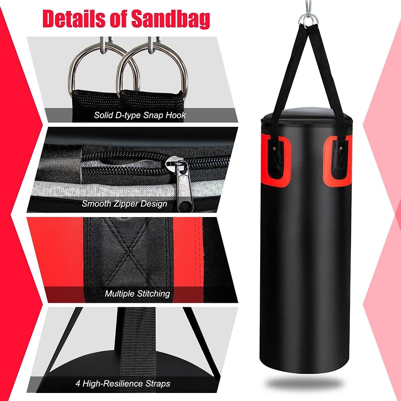 56 lbs Filled Punching Bag Set for Adults