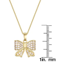 Macy's Cubic Zirconia Bow Pendant Necklace