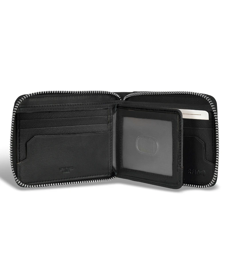 Champs Men's Iconic Collection Leather Zip Around Wallet
