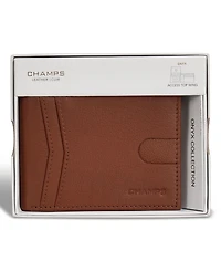 Champs Men's Onyx Collection Leather Access Top Wing Wallet