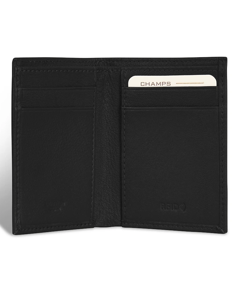 Champs Men's Onyx Collection Leather Vertical Slim Wallet