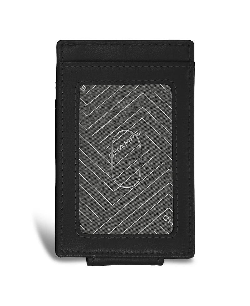 Champs Men's Onyx Collection Leather Mag Card Case