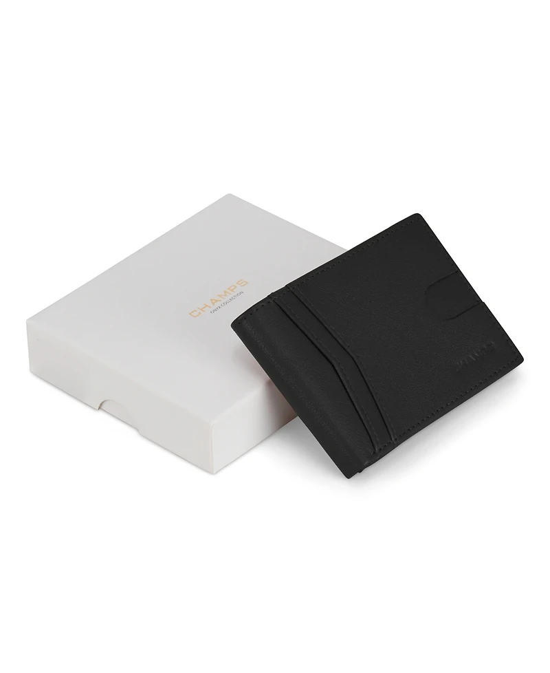 Champs Men's Onyx Collection Leather Access Center Wing Wallet